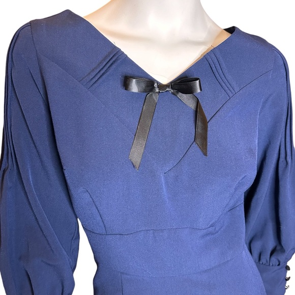 NWT Stop Staring 30s Style Navy Pin Up Dress Size Medium - Picture 4 of 15